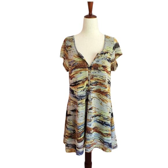 Vivienne Tam Multicolor Mesh Abstract Print Women's Tunic Top - Large - Picture 1 of 8